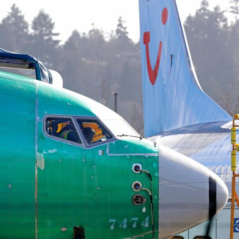 Das Cockpit einer Boeing 737 Max, die sich noch im Werk befindet