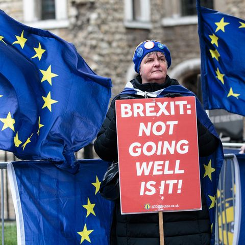 Der Brexit funktioniert nicht wirklich gut, oder? Das meint zumindest eine Demonstrantin in London, die gegen den Austritt ihres Landes aus der EU ist.