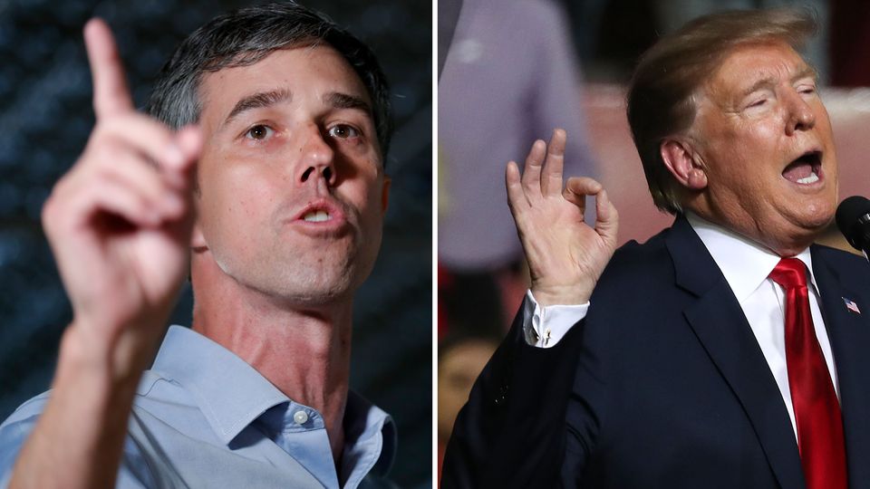 Donald Trump und Beto O'Rourke gestikulieren Donald Trump und Beto O'Rourke gestikulieren