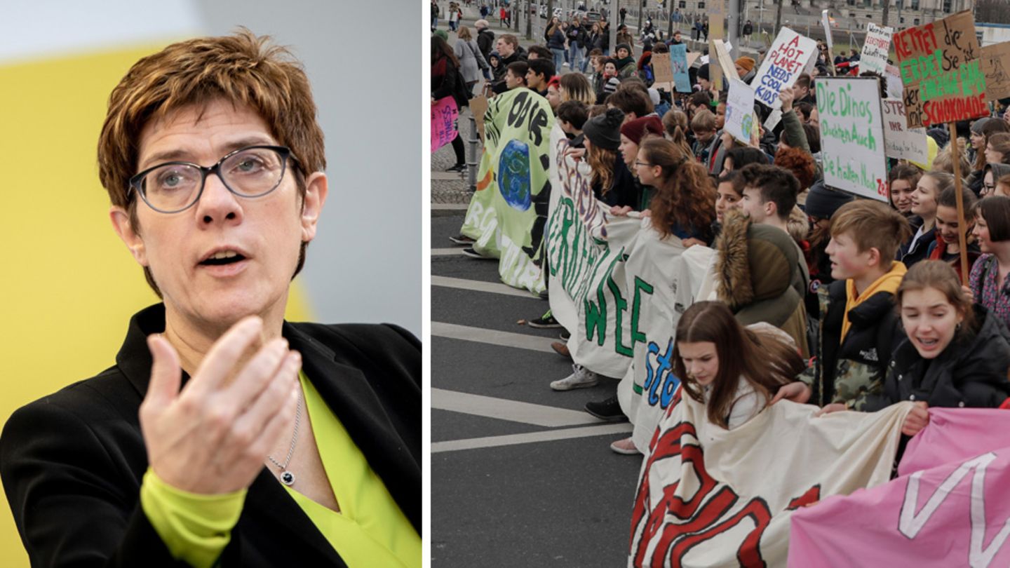 CDU-Chefin Annegret Kramp-Karrenbauer, Kliamdemo in Berlin