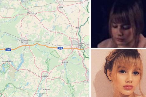 Kartenausschnitt der Autobahn 12, die vermisste Rebecca aus Berlin