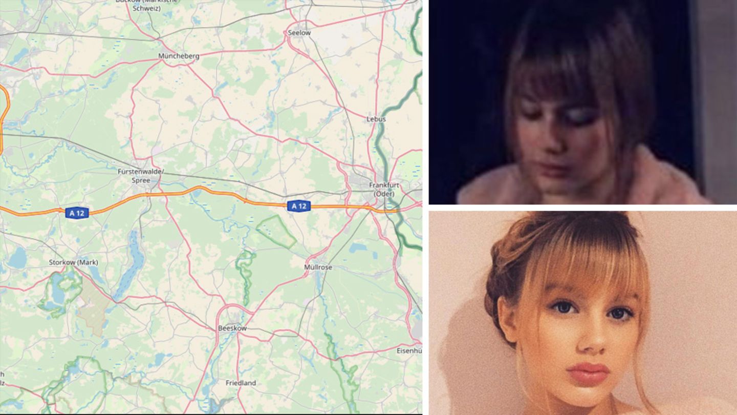 Kartenausschnitt der Autobahn 12, die vermisste Rebecca aus Berlin