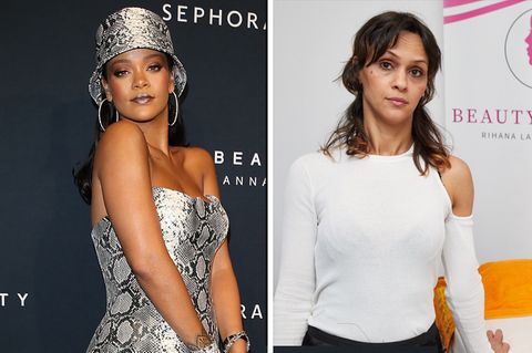 Sängerin Rihanna (l.) ist wie ihr Fan Samia El Aidi, Nesitzerin des Schönheitssalons in Hamburg