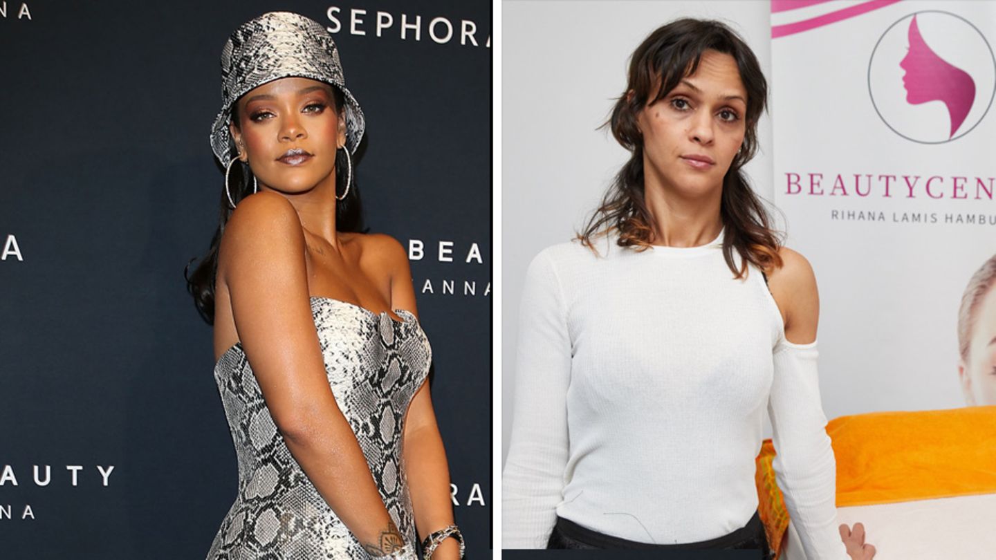 Sängerin Rihanna (l.) ist wie ihr Fan Samia El Aidi, Nesitzerin des Schönheitssalons in Hamburg