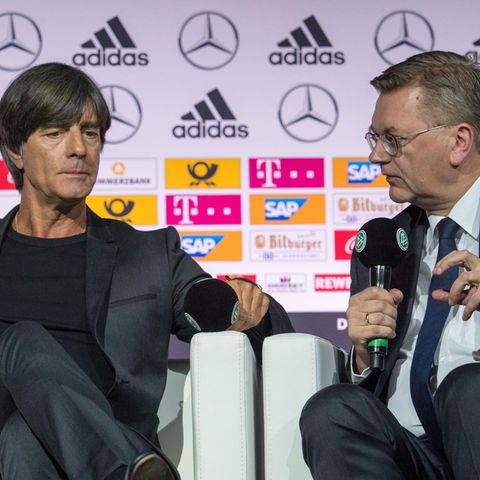Nationaltrainer Joachim Löw und DFB-Präsident Reinhard Grindel