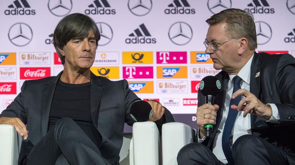 Nationaltrainer Joachim Löw und DFB-Präsident Reinhard Grindel