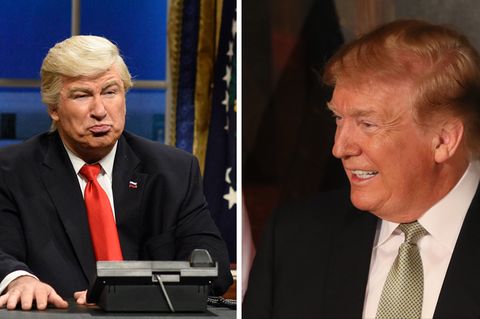 Alec Baldwin (l.) spielt bei "Saturday Night Live" eine Parodie des US-Präsidenten Donald Trump