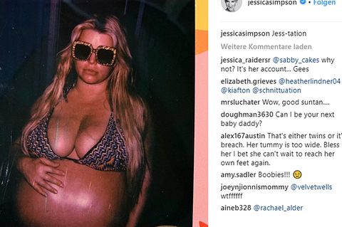 Jessica Simpson präsentiert XXL-Babybauch