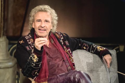 Moderator Thomas Gottschalk im Studio des Bayerischen Rundfunks bei der Aufzeichnung seiner neuen Sendung "Gottschalk liest?"