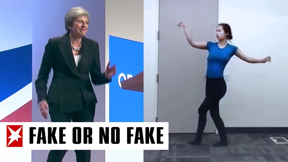 Theresa May und eine CGI-Tänzerin