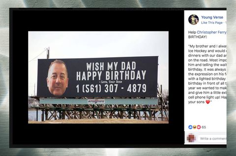 Billboard zum Geburtstag von Chris Ferry