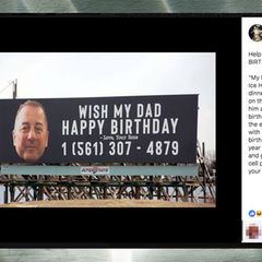 Billboard zum Geburtstag von Chris Ferry
