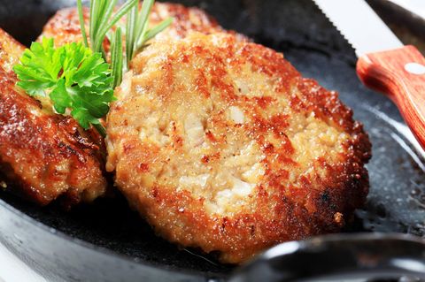 Veggie-Burger in der Pfanne