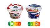 Der Bio-Joghurt enthält im Vergleich zum Mövenpick-Produkt nur halb so viel Zucker und Kalorien sowie nur ein Viertel an gesättigten Fetten. Mit Einführung des Nutri-Scores müssten Verbraucher nicht mehr das Kleingedruckt lesen, um dies zu erfahren.
