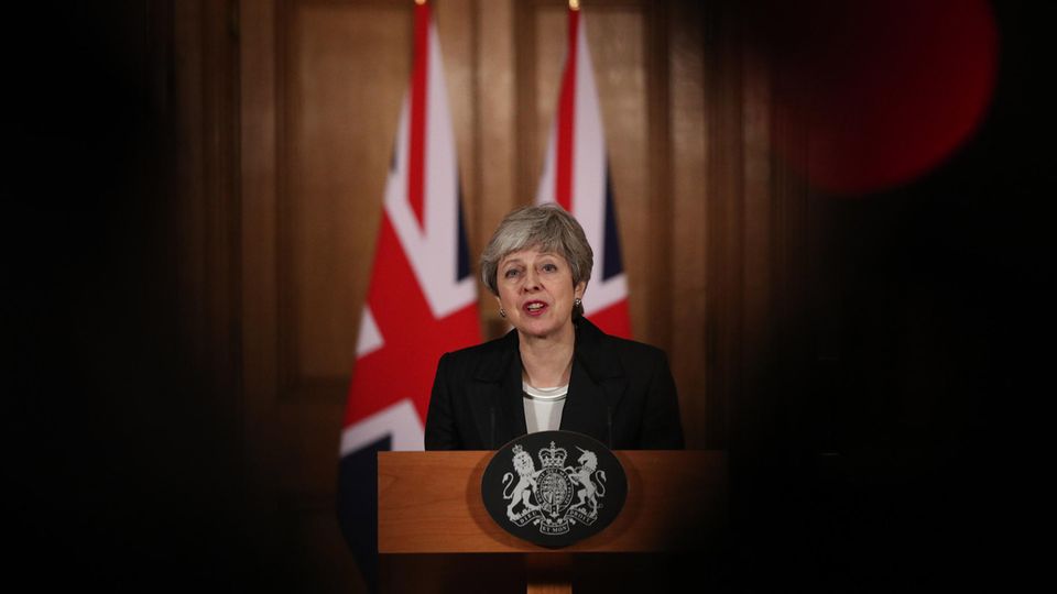 Premierministerin Theresa May bei ihrem Brexit-Statement