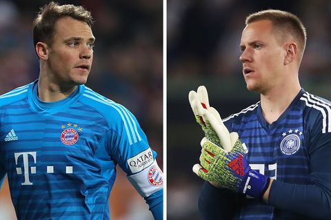 Marc-André ter Stegen (r.) macht in der Nationalelf mächtig Druck auf Manuel Neuer