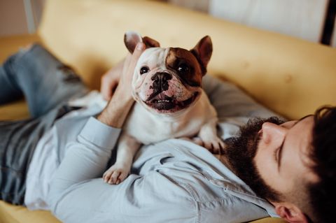 Mann mit Hund