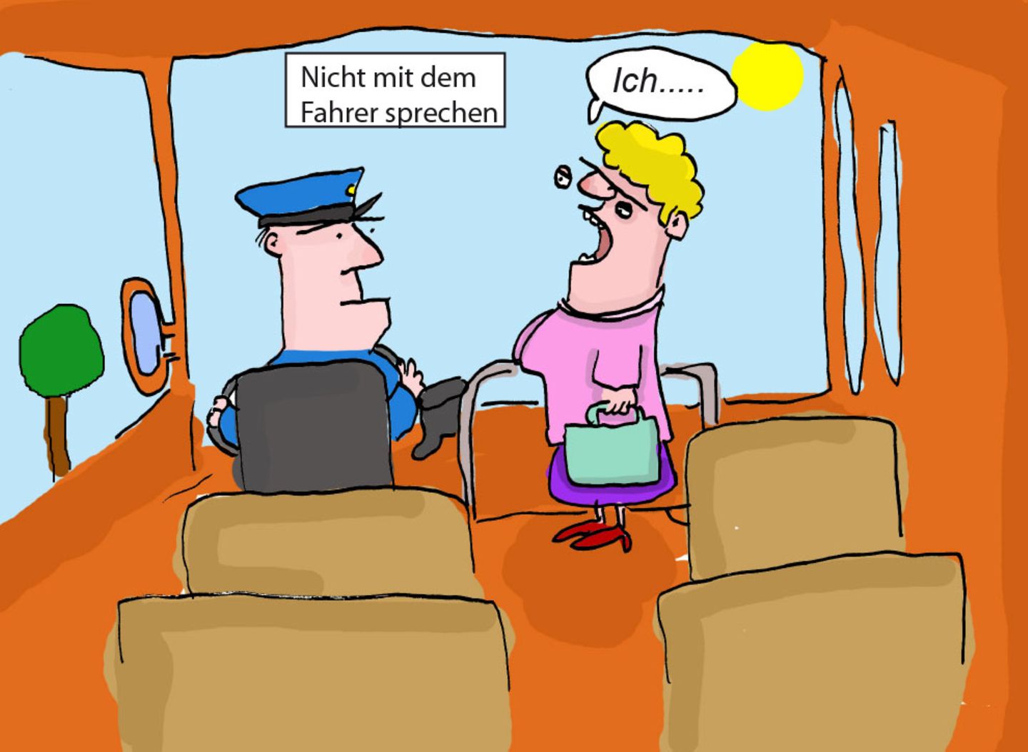 Cartoon: Ist das die traurigste Busfahrt des Jahres?