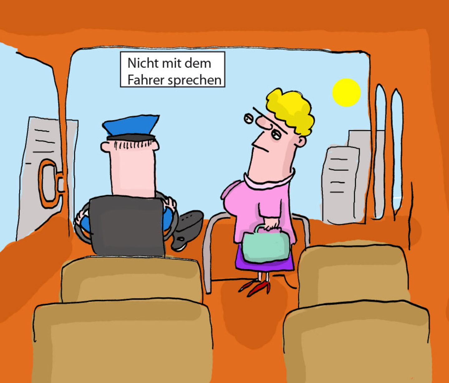 Cartoon: Ist das die traurigste Busfahrt des Jahres?