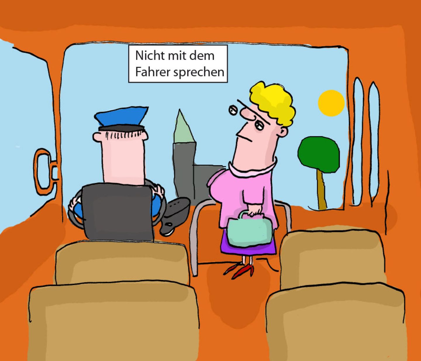Cartoon: Ist das die traurigste Busfahrt des Jahres?