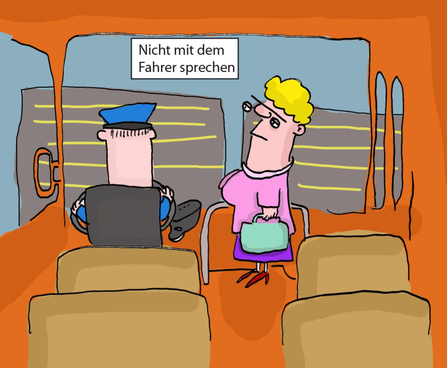 Cartoon: Ist das die traurigste Busfahrt des Jahres?