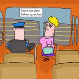 Cartoon: Ist das die traurigste Busfahrt des Jahres?