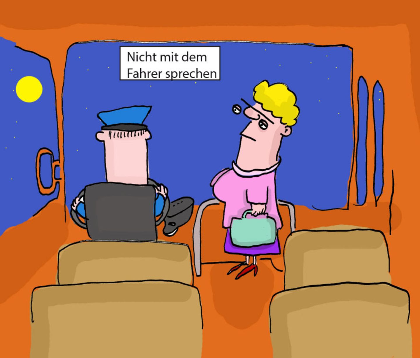 Cartoon: Ist das die traurigste Busfahrt des Jahres?