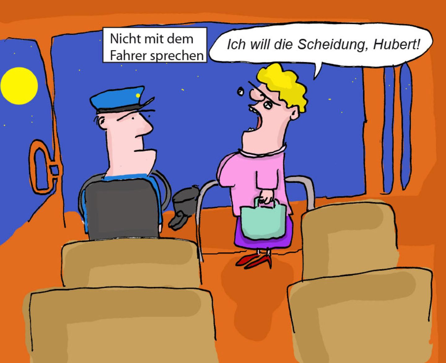Cartoon: Ist das die traurigste Busfahrt des Jahres?