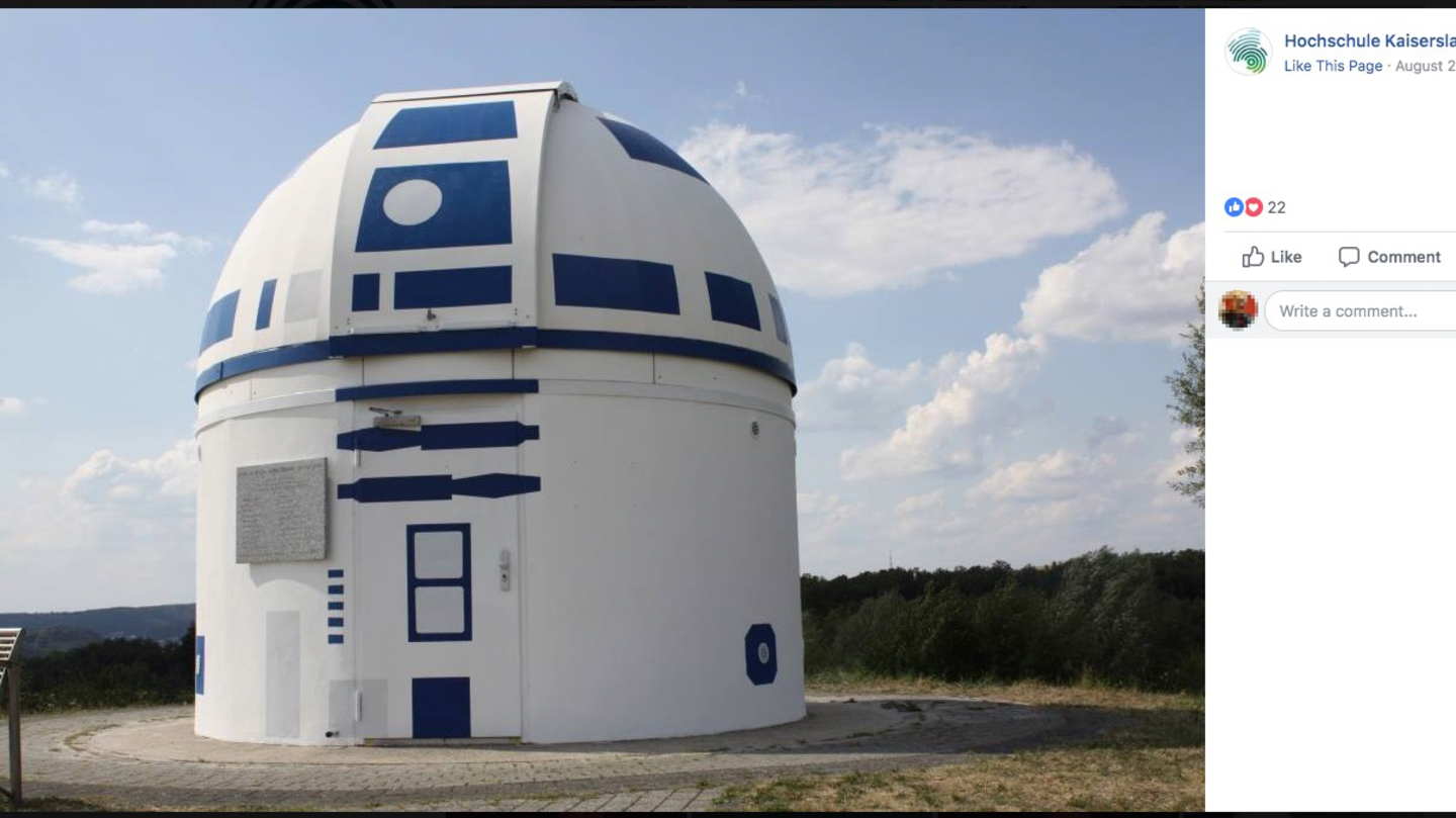 Sternwarte in Zweibrücken ist wie R2D2 aus Star Wars angemalt