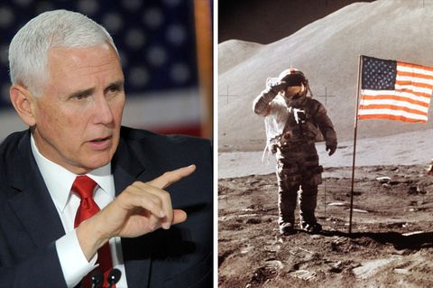 Mike Pence fordert in seiner Rede in Huntsville, Alabama eine "neue Mentalität" der Nasa