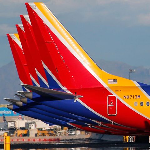 Geparkte Boeing 737 MAX von Southwest Airlines