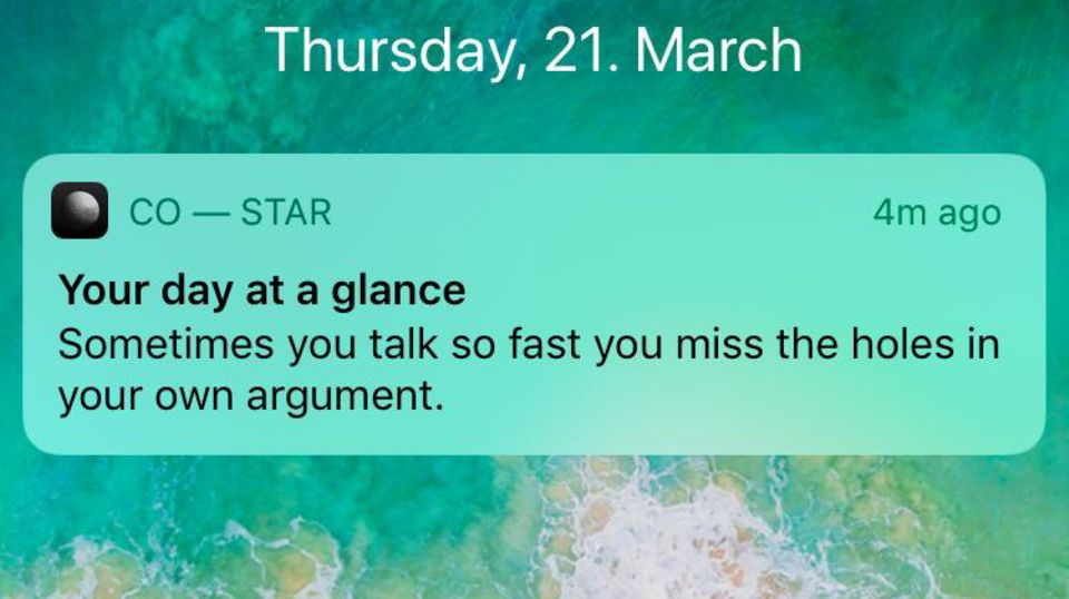 "Co-Star": "Die ganze Welt ist ein ungezähmtes Pferd": Über diese Horoskop-App lacht das Internet "Co-Star": "Die ganze Welt ist ein ungezähmtes Pferd": Über diese Horoskop-App lacht das Internet