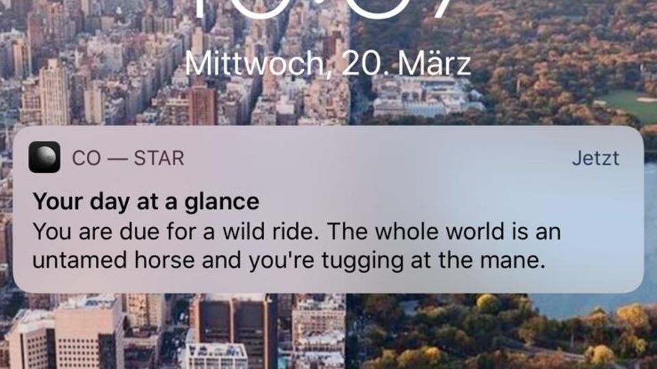 "Co-Star": "Die ganze Welt ist ein ungezähmtes Pferd": Über diese Horoskop-App lacht das Internet "Co-Star": "Die ganze Welt ist ein ungezähmtes Pferd": Über diese Horoskop-App lacht das Internet