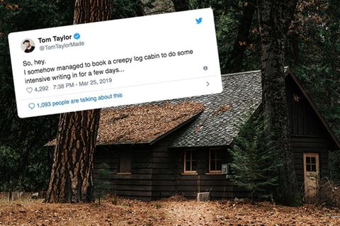 Twitter-Thread: Autor mietet gruselige Holzhütte und erlebt einen Horrorfilm