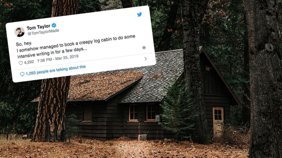 Twitter-Thread: Autor mietet gruselige Holzhütte und erlebt einen Horrorfilm