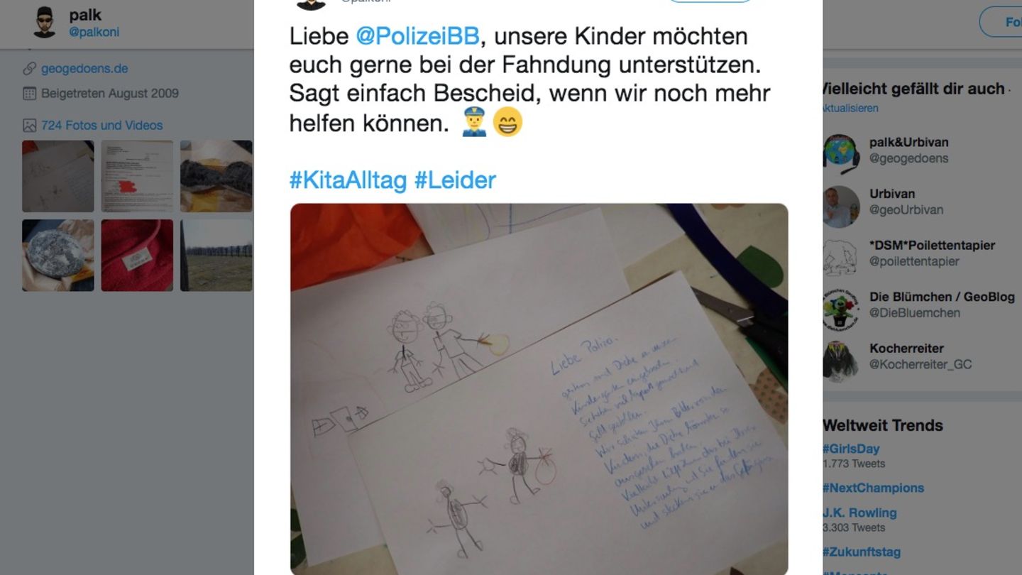 Die gezeichneten Einbrecher als Phantombilder für die Polizei