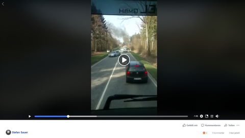 Ein Screenshot des Unfall-Videos