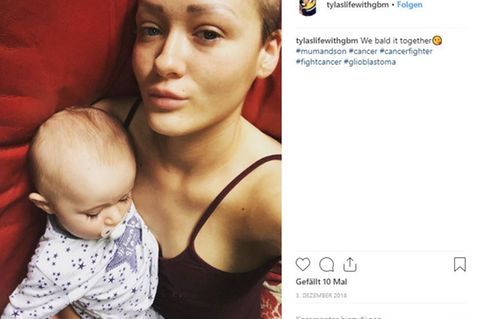 Auf Instagram spricht die 22-jährige Tyla Livinstone offen über ihren Gehirntumor. Hier ist sie mit ihrem zweijährigen Sohn zu sehen, für den sie bereits Dinge zusammenpackt, damit er sich an sie erinnert.