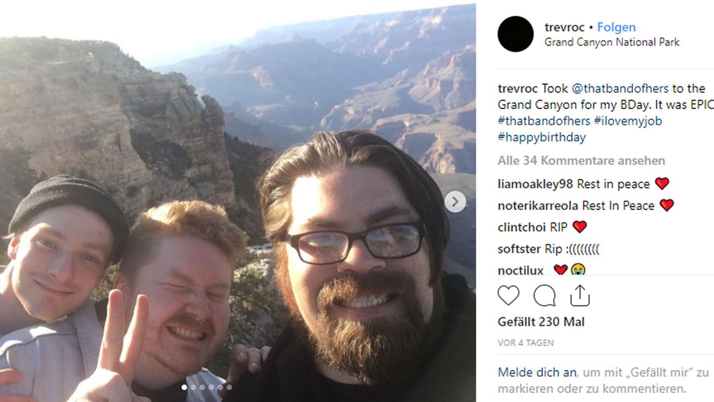 Kurz vor dem Unfall feierte die Band noch den Geburtstag ihres Tourmanagers am Grand Canyon