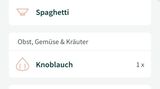 Mit der Funktion "SmartSort" werden die Zutaten passend zur Sortierung im Supermarkt sortiert.