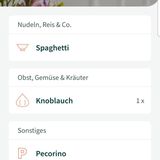 Mit der Funktion "SmartSort" werden die Zutaten passend zur Sortierung im Supermarkt sortiert.