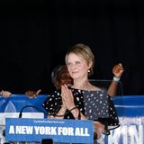 Cynthia Nixon auf einer Wahlkampfveranstaltung