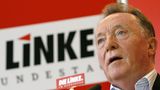 Peter Sodann auf einer Wahlkampfveranstaltung