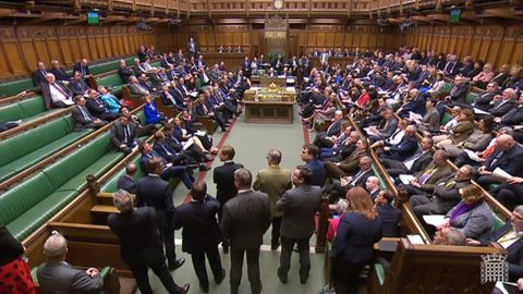 Britisches Unterhaus während der erneuten Brexit-Debatte