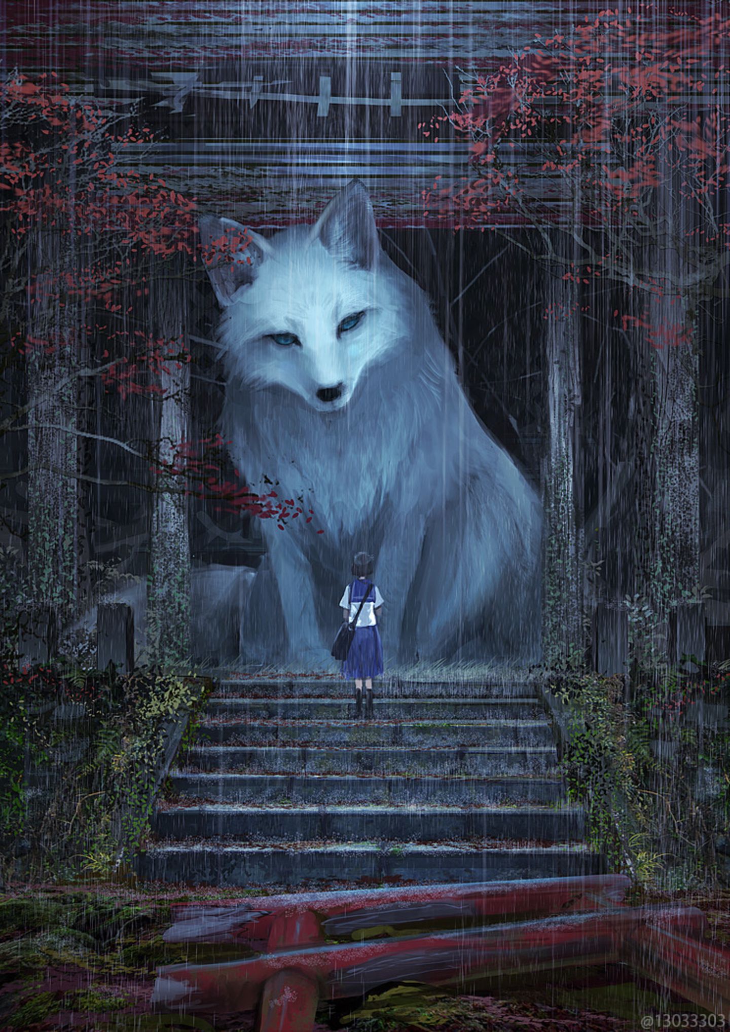Ein großer Wolf