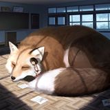 Ein riesiger schlafender Fuchs