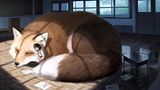 Ein riesiger schlafender Fuchs