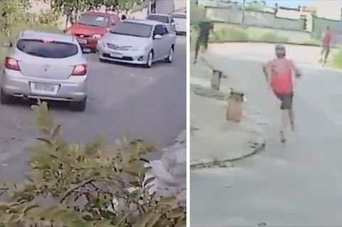Brasilien: Möchtegern-Autodiebe fliehen zu Fuß vor ihrem "Opfer"