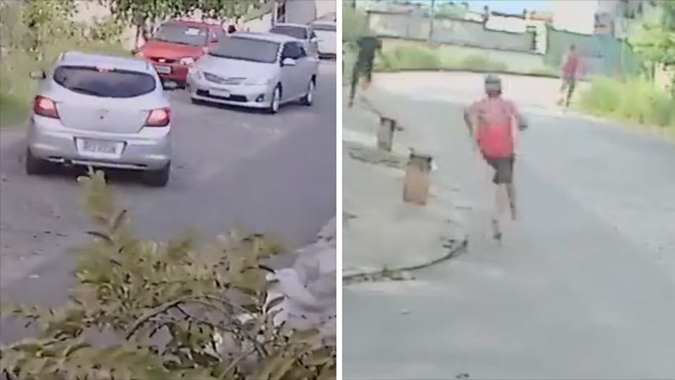 Brasilien: Möchtegern-Autodiebe fliehen zu Fuß vor ihrem "Opfer" Brasilien: Möchtegern-Autodiebe fliehen zu Fuß vor ihrem "Opfer"
