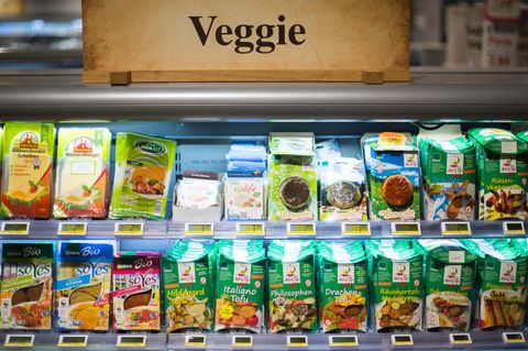 Vegetarische Produkte im Supermarkt